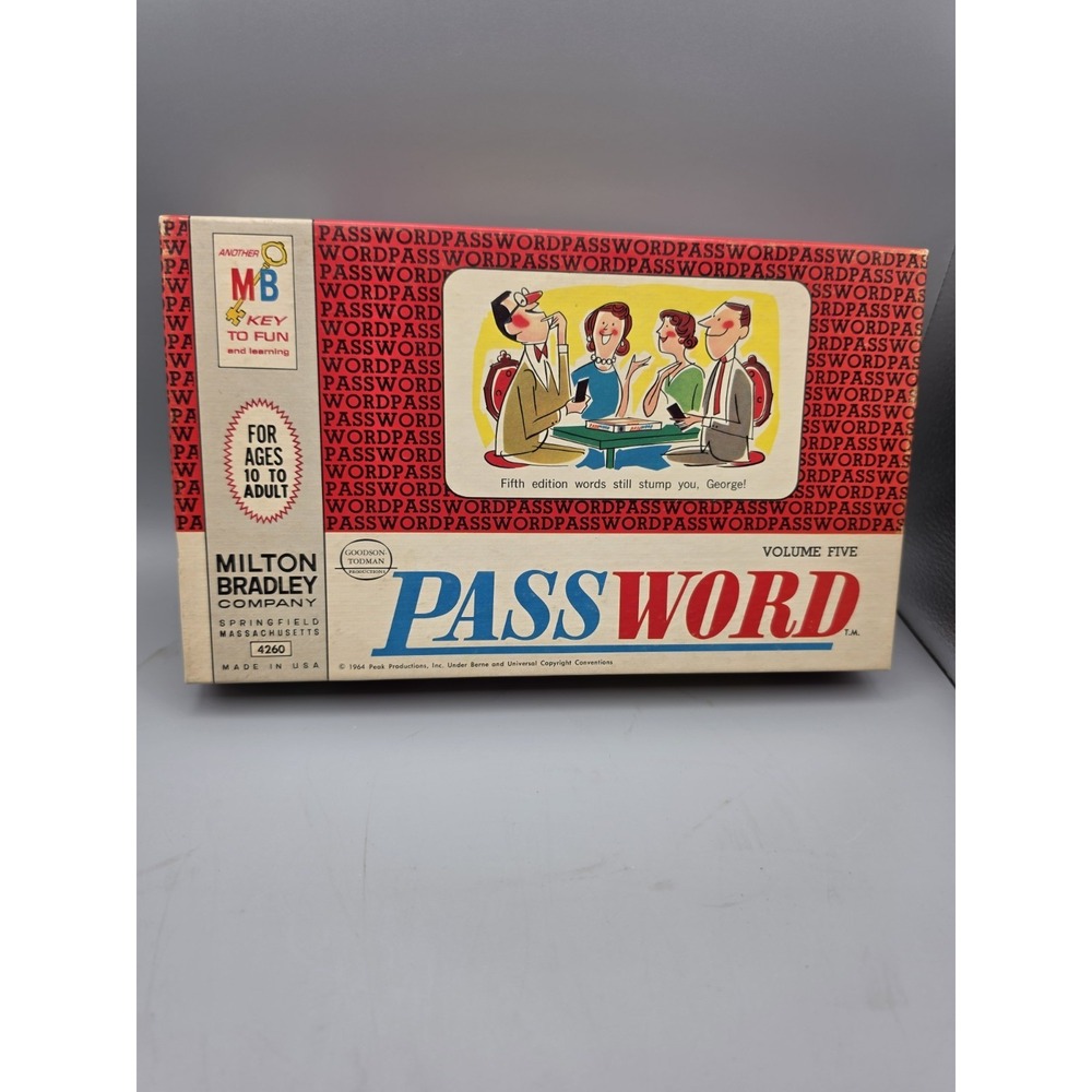 Vintage 1964 Milton Bradley PASSWORD Volume Five Board Game #4260 Made USA